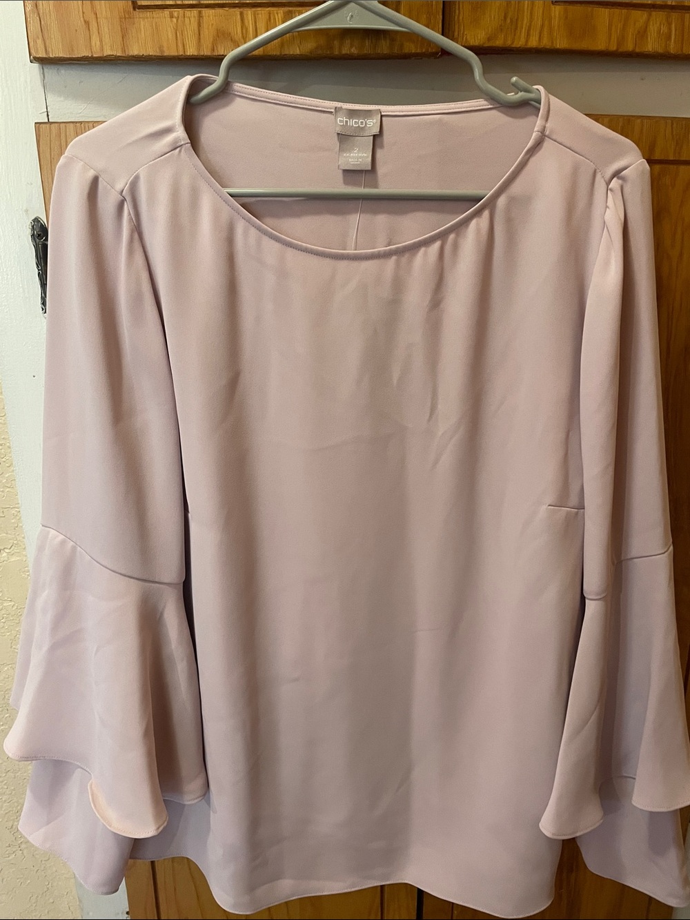 Chico's Pale Lavender Ruffle Sleeve Blouse